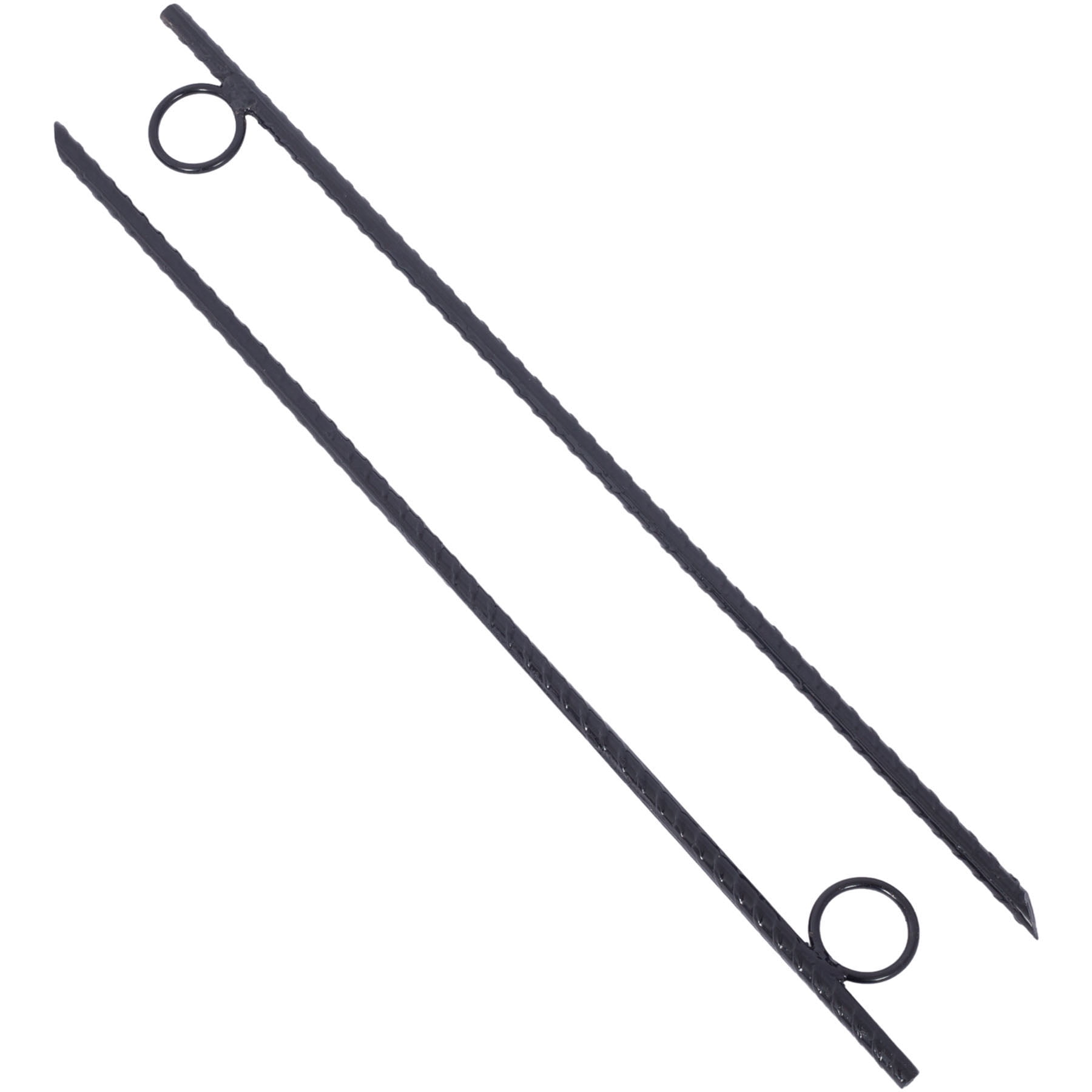 6pcs Rebar Stake with loop Grip 3/8x 18 Inch Steel Durable Heavy Duty Tent Canopy Ground Stakes with Angled Ends and 1 Inch Loops for Campsites and Canopies