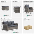 thumbnail image 6 of MEISSALIVVE Patio Furniture Set with Swivel Rocking Chairs, 6 Pieces Patio Conversation Set, Outdoor Wicker Sofa Couch with Waterproof Cushions for Lawn Backyard Porch (Gray), 6 of 8