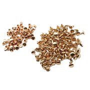 Wxqbjtam 100 Sets Double Cap Rivets studs Snap Rivet Leather Craft Light Gold