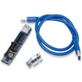 thumbnail image 2 of Seitruly Adaptador de tarjeta elevadora PCIE PCIE X1 a PCI-E X4, Cable de extensión SATA USB 3,0, extensor de tarjeta elevadora, tarjeta adicional PCI Cables de audio/vídeo, 2 of 5