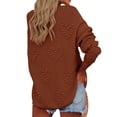thumbnail image 3 of Heart Patchwork Women Crew-Neck Long Sleeve Casual Knit Sweater Pullovers, 3 of 4