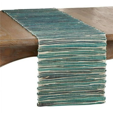 14 x 108 in. Water Hyacinth Table Runner, Turquoise