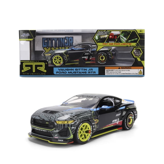 Jada Toys AutoZone 2025 Ford Mustang RTR 25 Vaughn Gittin Jr. Die-Cast Car 1:24 Scale – Pro Drift Styling, Collector Edition