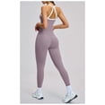 thumbnail image 2 of AEXTO Two Piece Color Block Womens Workout Sets Cross Back Tank Top Matching High Waist Leggings Sets Gym Outfits Activewear, 2 of 5