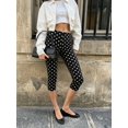thumbnail image 6 of LMLYSoH Women’s Capri Pants Leggings Dots Print/Solid Color Low Waist Cropped Pants, 6 of 9