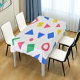 thumbnail image 4 of Yayeee Tablecloths 60" x 60" Rectangle Wrinkle Resistant Party Table Cover, Blue Retro Triangles, 4 of 8