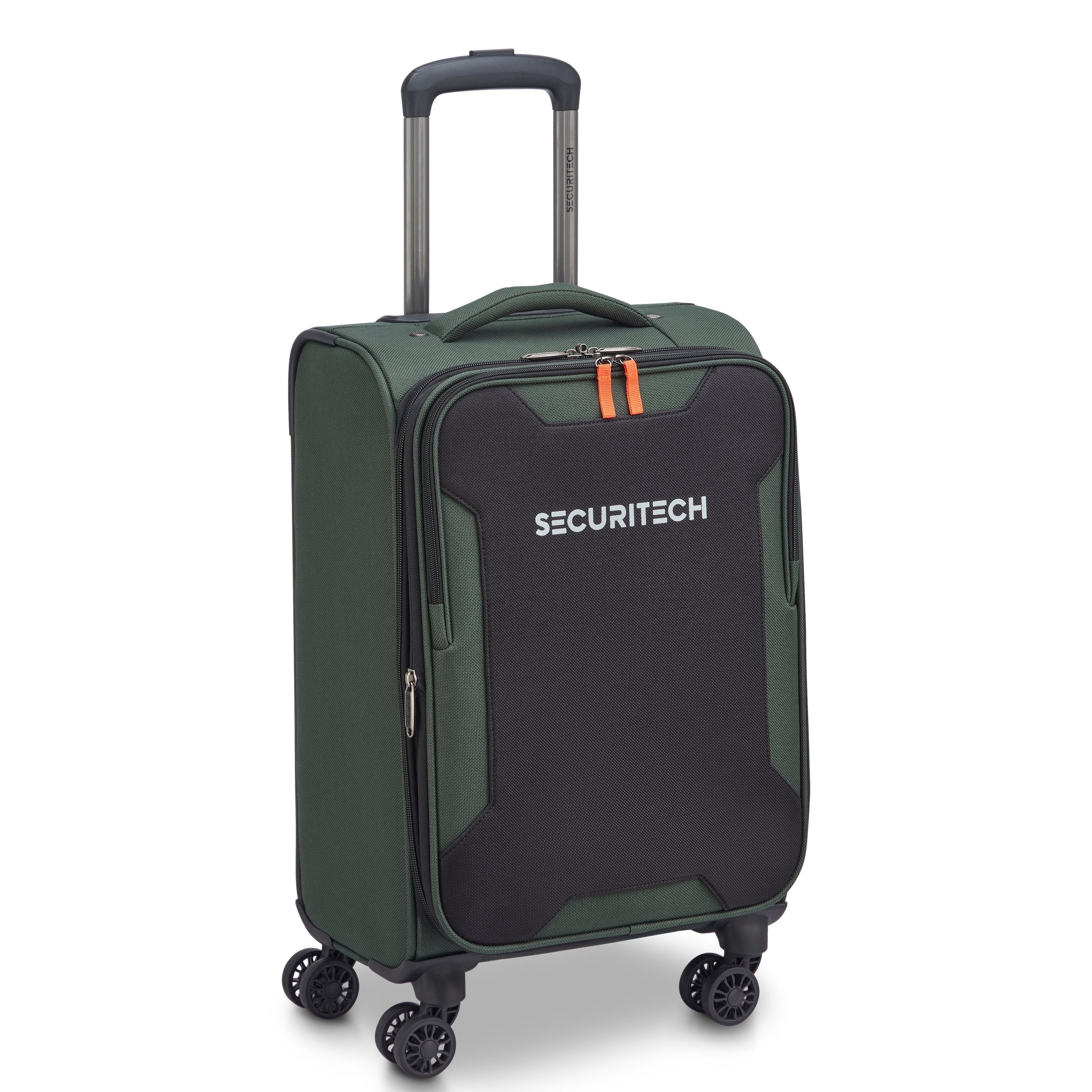 Securitech by Delsey, Rugged 2 PC Softside Luggage Set includes Carry-on & Medium Checked Sizes, Green