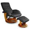 Tranquil Ease Shiatsu Euro Recliner Massage Chair & Ottoman, Black