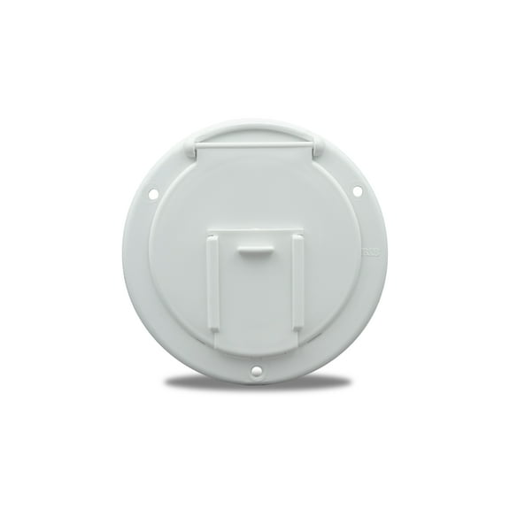 Thetford | B&B Molders RV Round Electrical Cable Hatch with Back, Polar White, 94328