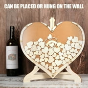 Hvxrjkn Wedding Guest Book Kit,Wooden Heart Shape Guest Book Drop Box with 60 Hearts,and a Frame Box for Weddings Anniversary