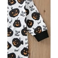 thumbnail image 6 of Qiylii Newborn Baby Halloween Hooded Romper, Plaid Grimace/Pumpkin Printed Long Sleeve Overalls, Casual Simple Style Jumpsuit,0-18M, 6 of 9