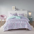 thumbnail image 4 of Housse de Couette Mi Zone Moderne en Polyester Simple/jumeaux XL, Aqua/violet, 4 of 16