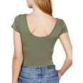 thumbnail image 3 of FashionMille Women's Casual Basic Scoop Neck Stretch Jersey Top Short Sleeve Bodysuit, 3 of 4