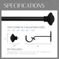 thumbnail image 4 of Elrene Florence 1" Window Drapery Single Curtain Rod with Stacked Square Finial 48"-86" Bronze, 4 of 5