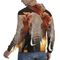thumbnail image 6 of Balery Elephant Sunset in Kenya Pattern Mens Hoodie Kangaroo Pocket Hoodie Pullover Hooded Sweatshirt Ideal for Daily Wear Travel and Home-X-Large, 6 of 7