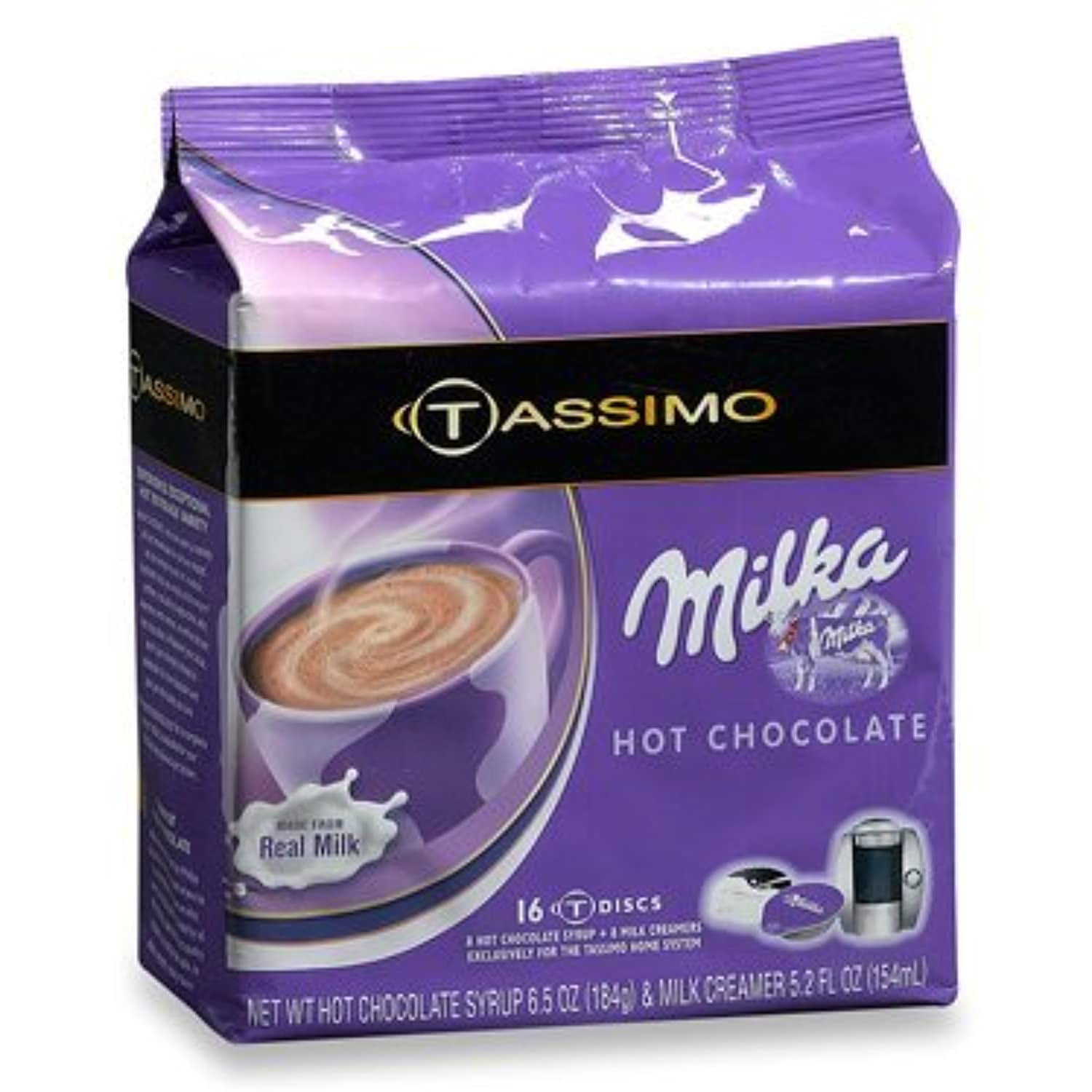 Tassimo Milka Hot Chocolate T-Discs For Tassimo Hot Beverage System Pack Of  32 T Discs