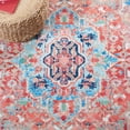thumbnail image 6 of SAFAVIEH Riviera Vasil Medallion Polyester Machine Washable Runner Rug, Light Blue/Red, 2'2" x 9', 6 of 8