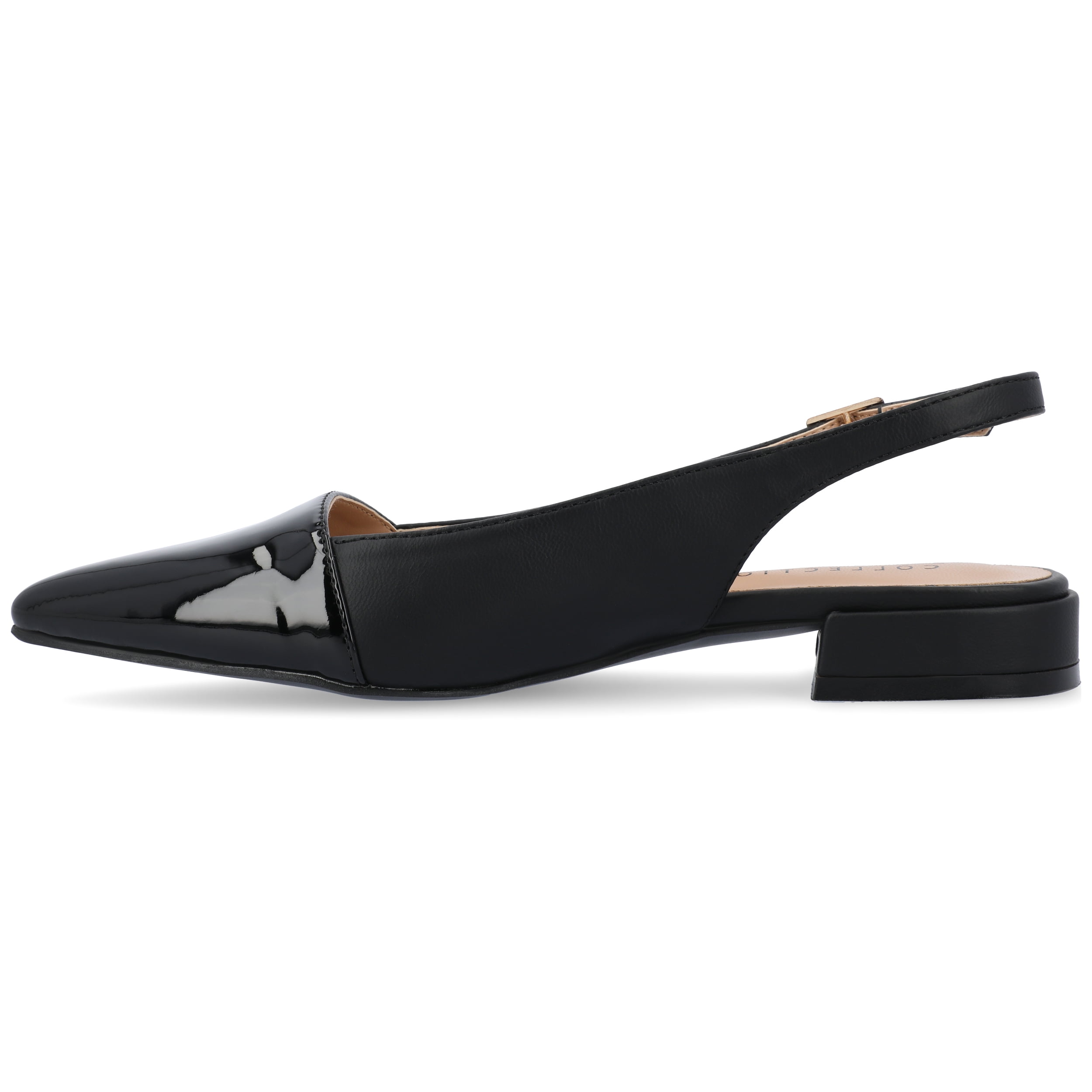 Journee Womens Bertie Sling Back Two Tone Pointed Toe Flats