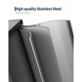 thumbnail image 3 of 2 x 10.6 Gallon Stainless Steel Double Trash Can with Lid for Kitchen, Large Dual Trash and Recycle Bin Combo, Step-on Kitchen Metal Garbage Cans, PP Inner Buckets, Liner Rim, Matte Silver, 3 of 6