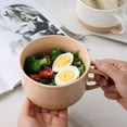 thumbnail image 6 of AmorArc Ceramic Soup Mugs with Handles and Lids,24 OZ Soup Cups Set of 2 with Terracotta Underside,Mug Bowls with Spoon for Soup/Cereal/Salad/Noodles/Ramen/Microware &Dishwasher Safe-White &Peach, 6 of 9