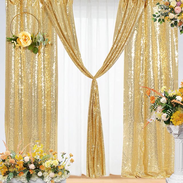 Fondo Eternal Beauty Dorado de Lentejuelas 61x244 cm 4 Paneles