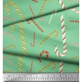 thumbnail image 3 of Soimoi Green Poly Georgette Fabric Candy Stick Kids Decor Fabric Printed Yard 42 Inch Wide, 3 of 3