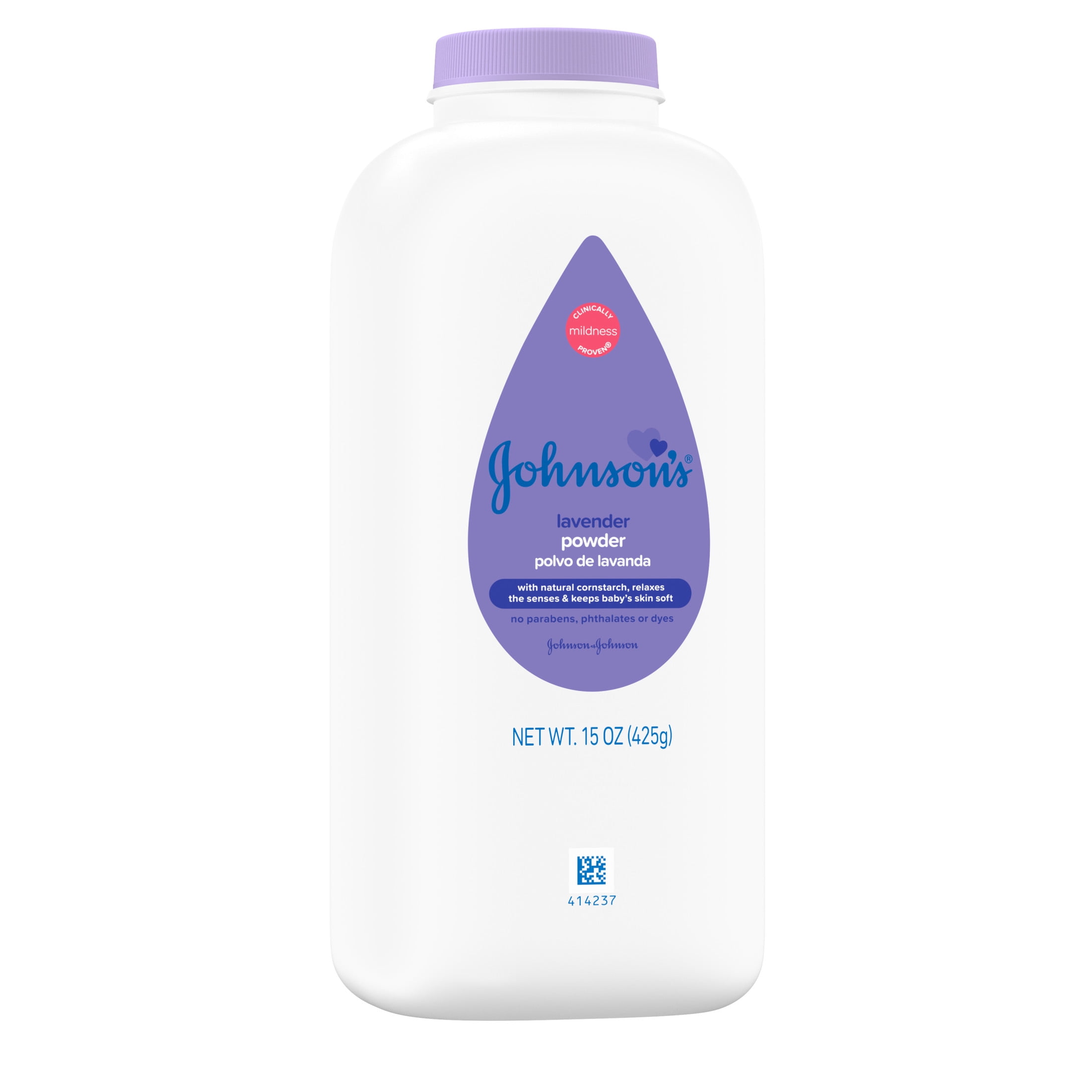 Johnson's Lavender Baby Powder with Cornstarch, Hypoallergenic, 15 oz