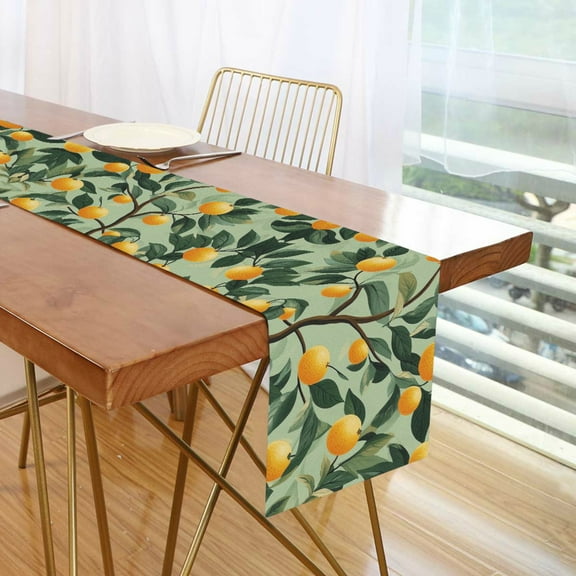 Yayeee Table Runner 70 inches Long Home Kitchen Dinning Party Decoration, Orange Tree