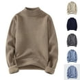 thumbnail image 4 of Chiccall Mens Sweaters Fleece Lined Long Sleeve Turtleneck Knitted Sweater Soft Warm Velvet Pullover, 4 of 4