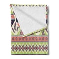 thumbnail image 2 of Aztec Soft Flannel Fleece Throw Blanket, Bohemian Composition of Crescent Stars and Feathers, Cozy Plush for Indoor and Outdoor Use, 70" x 90", Multicolor, by Ambesonne, 2 of 5