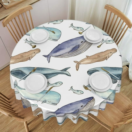 

Tablecloth Shark Table Cloth For Circular Tables Waterproof Resistant Picnic Table Covers For Kitchen Dining/Party