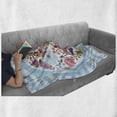thumbnail image 6 of Vintage Soft Flannel Fleece Throw Blanket, Nautical Anchor Marine Floral Roses Bouquet Wreath Antiqued Horizontal Stripes, Cozy Plush for Indoor and Outdoor Use, 50" x 70", Multicolor, by Ambesonne, 6 of 6