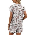 thumbnail image 5 of Outfits Women's Summer Two Piece Shorts Set Leopard Print Round Neck Short Sleeve Tops and Pocket Shorts Set Home Leisure, 5 of 5