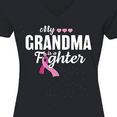 thumbnail image 4 of Inktastic Breast Cancer Awareness My Grandma is a Fighter Women's V-Neck T-Shirt, 4 of 5