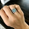 thumbnail image 3 of Retro Blue Zircon Inlaid Creative New Men's and Women's Rings, 3 of 3