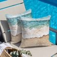 thumbnail image 4 of Abstract Beach Waves Throw Pillow Cover Retro Watercolor Blue Ocean Cotton Linen Cushion Cover Throw Pillow Case with Invisible Zipper for Couch Sofa Bed Chair Car 16x16 Inch, 4 of 10