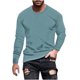 thumbnail image 2 of pstuiky mangas largas para hombre, Camisa de manga larga con cuello redondo, color liso, informal y cómoda para hombre. camisetas de hombre xxl, 2 of 5