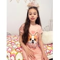 thumbnail image 3 of Oudiya Girls Short Sleeve Nightgowns Soft Print Pajamas Sleepwear Nighties for Kids 4-12, 3 of 6