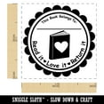 thumbnail image 2 of Read Love Return It This Book Belongs To Reading Self-Inking Rubber Stamp Ink Stamper - Sky Blue Ink - Small 1 Inch, 2 of 7