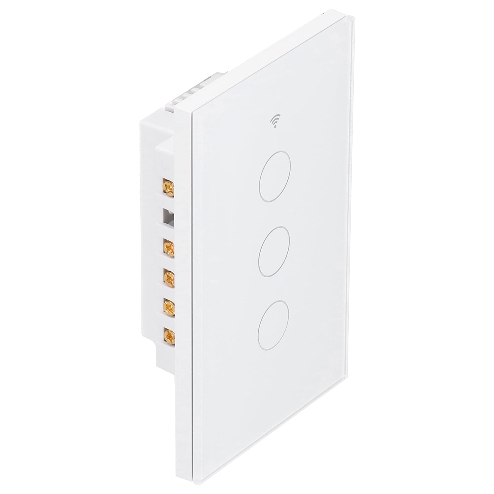 BIMZUC Intelligent Light Touch Switch Remote Control 3 Gang American Type Zigbee Home Automation Wall Switch Panel 100-240V White (15 cm / 5.91 inches)