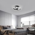 thumbnail image 4 of Modern LED Ceiling Light, 20W 6500K Double Circle Cross LED Light Fixture Aluminum Ceiling Light, 2000LM, Black Iron Ceiling Lamp, for Home and Commercial Office [Energy Class E], 4 of 5