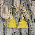 thumbnail image 2 of Afdoent Bikini Tops For Women Casual Hand Crocheted Solid Color Swimsuit Bikini Tops Only, 2 of 3
