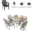 thumbnail image 3 of Gymax 7PCS Cushioned Outdoor Dining Set Patio Furniture Set w/ 2 Swivel Chairs, 3 of 7