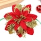 thumbnail image 1 of Flores decorativas navideñas clásicas, Adornos de árbol de Navidad, flores para nuevo para el hogar, suministros de fiesta de año, flor de Pascua brillante, 1 of 4