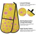 thumbnail image 2 of Yayeee Double Oven Mitt Kitchen Heat Resistant Baking 35" x7" Quilted Glove, Big Pink Stars Pattern, 2 of 6