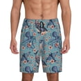 thumbnail image 3 of Lsque Underwater Animals and Flowers Mens Sleep Pajama Shorts,Short Pajama Pants, Cotton Ultra-Soft Knit-XX-Large, 3 of 9