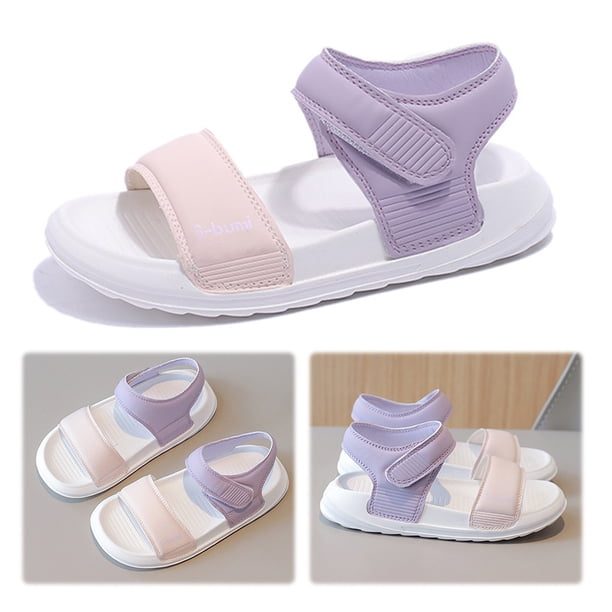 Sandalias Infantiles Verano Sin Deslizamiento TOES ABIERTOS PLANTAS (32) Púrpura