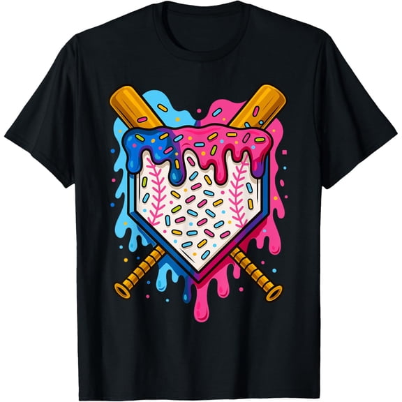 Baseball Boys Ice Cream Drip Baseball T-Shirt