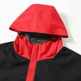 thumbnail image 4 of Men's Waterproof Rain Jackets Lightweight Sports Zipper Hooded Trench Coats Softshell Windproof Outdoor Hiking Outerwear Red XXXL, 4 of 5