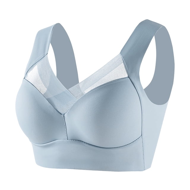 Kcodviy Women's Large Strapless Lace Sports Bras for Women Tank Top Thin Side Bras for Plus Size Women Fold Side Breast Gather Compression Bra for Women Adjustable Bra